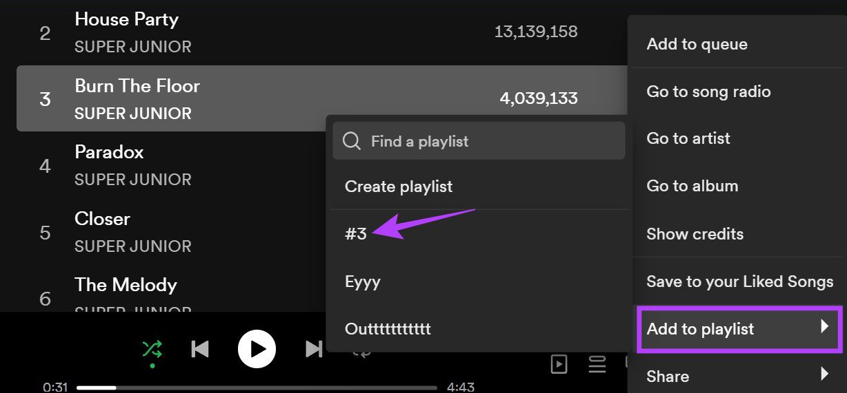 Open options and click on the playlist