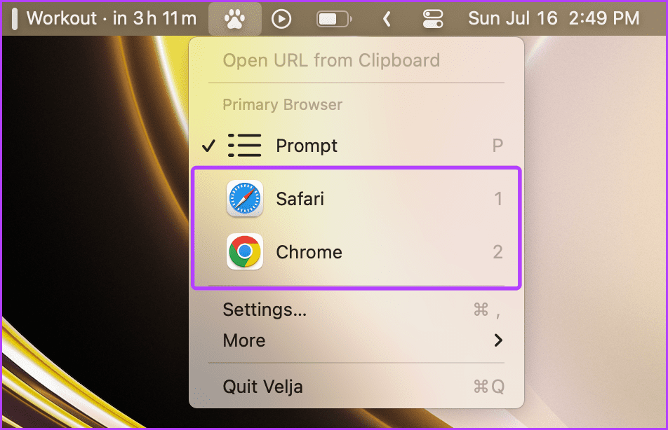 Quickly Pick Default Browser from the Menu Bar on Mac