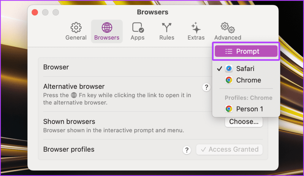 Setting up Velja Browser Picker on Mac Step
